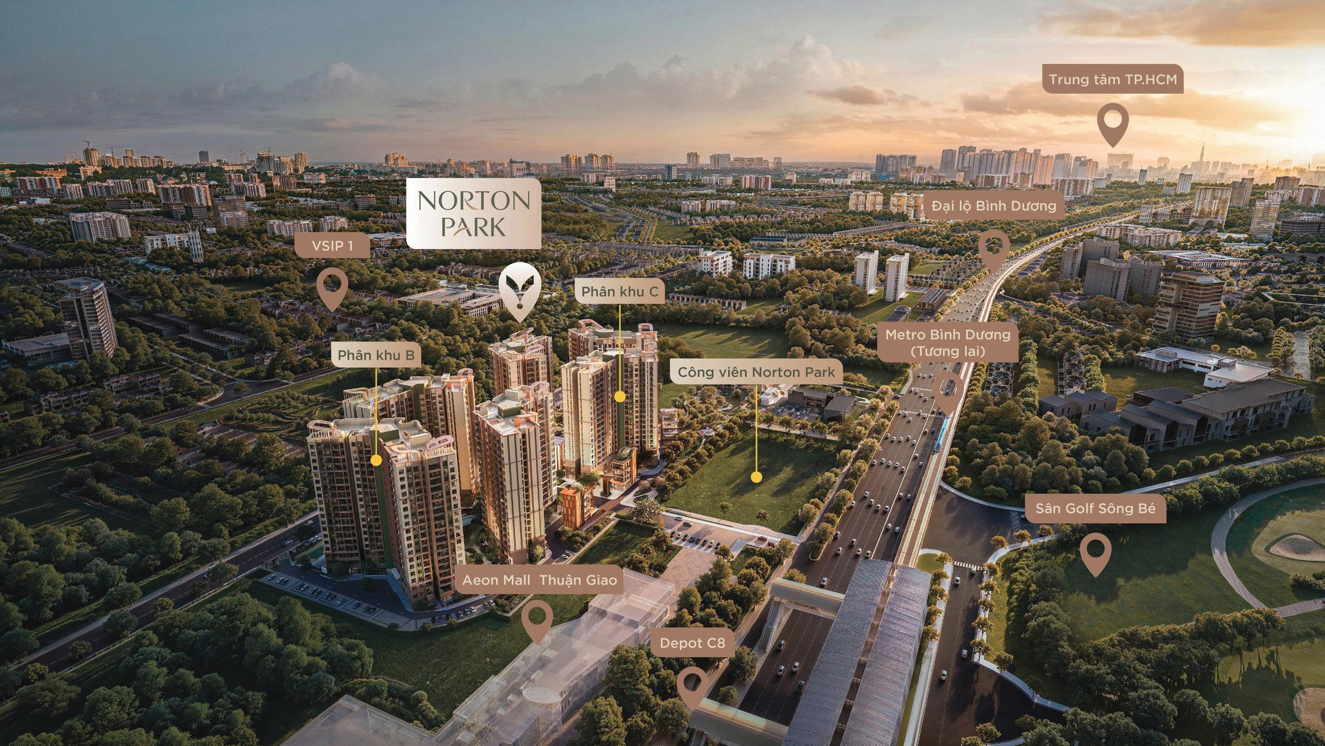  Toạ lạc trên Đại lộ Bình Dương (Quốc lộ 13), Norton Park hưởng lợi từ loạt hạ tầng chiến lược
